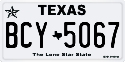 TX license plate BCY5067