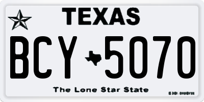 TX license plate BCY5070