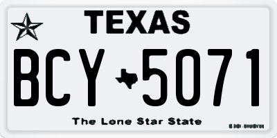 TX license plate BCY5071