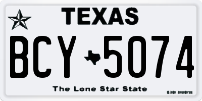 TX license plate BCY5074