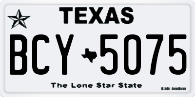 TX license plate BCY5075