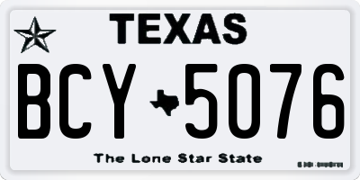 TX license plate BCY5076