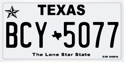 TX license plate BCY5077