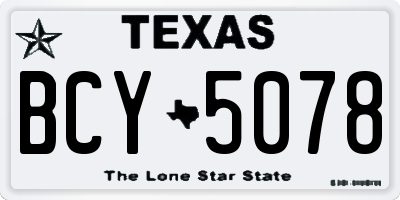 TX license plate BCY5078