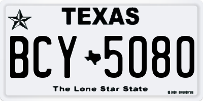 TX license plate BCY5080