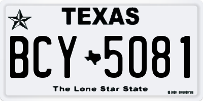 TX license plate BCY5081