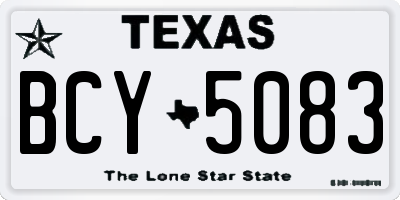TX license plate BCY5083