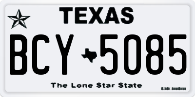 TX license plate BCY5085