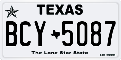 TX license plate BCY5087