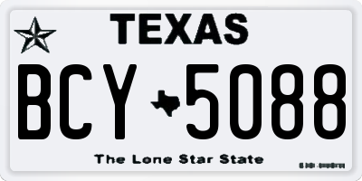 TX license plate BCY5088