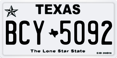 TX license plate BCY5092