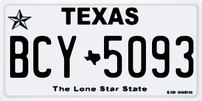 TX license plate BCY5093