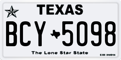 TX license plate BCY5098