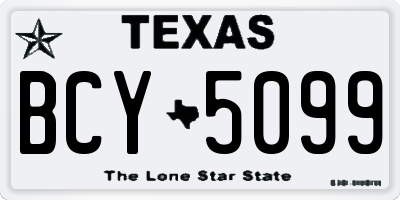 TX license plate BCY5099