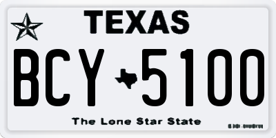 TX license plate BCY5100