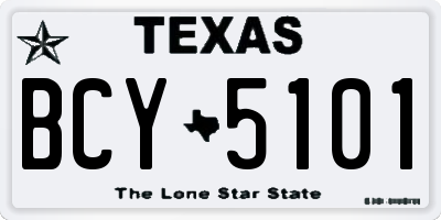 TX license plate BCY5101