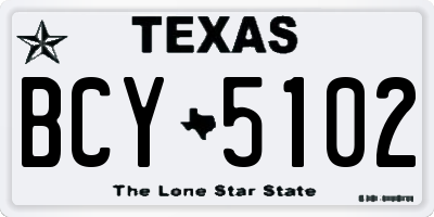 TX license plate BCY5102