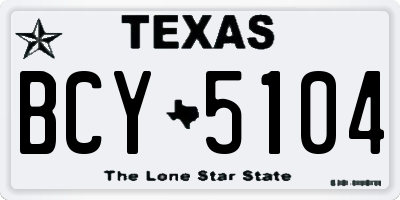 TX license plate BCY5104