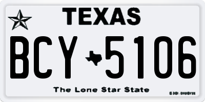 TX license plate BCY5106