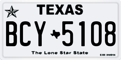 TX license plate BCY5108