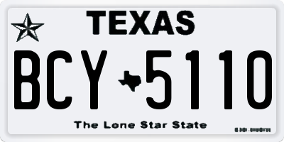 TX license plate BCY5110