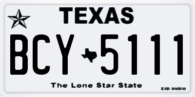 TX license plate BCY5111