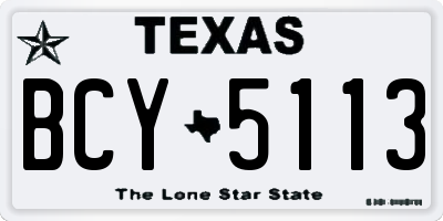 TX license plate BCY5113