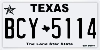 TX license plate BCY5114