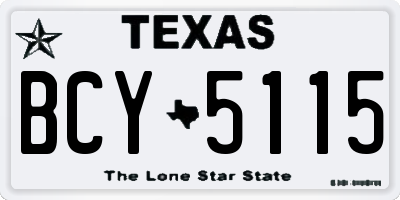 TX license plate BCY5115