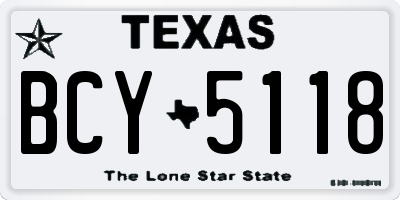 TX license plate BCY5118
