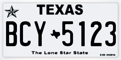 TX license plate BCY5123