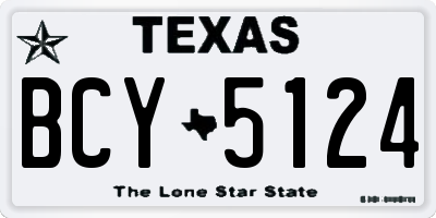 TX license plate BCY5124