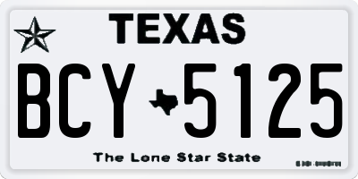 TX license plate BCY5125