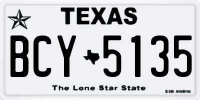 TX license plate BCY5135