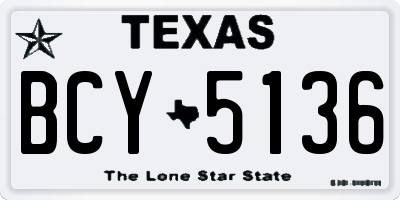 TX license plate BCY5136