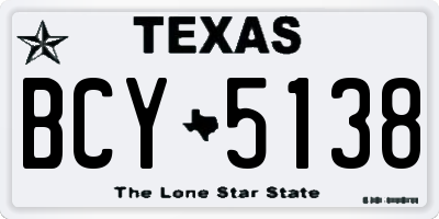 TX license plate BCY5138