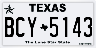 TX license plate BCY5143
