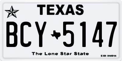 TX license plate BCY5147