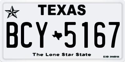 TX license plate BCY5167