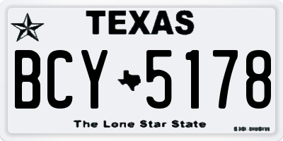 TX license plate BCY5178