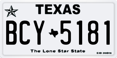 TX license plate BCY5181