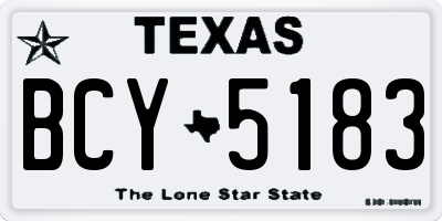 TX license plate BCY5183