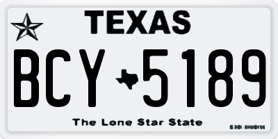 TX license plate BCY5189