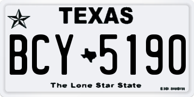 TX license plate BCY5190