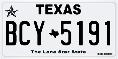 TX license plate BCY5191