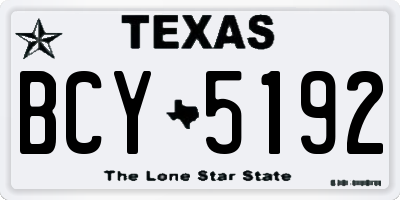 TX license plate BCY5192