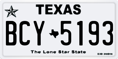 TX license plate BCY5193