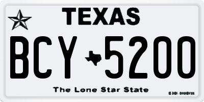 TX license plate BCY5200