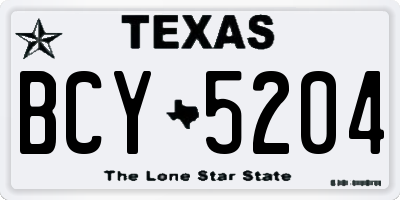 TX license plate BCY5204