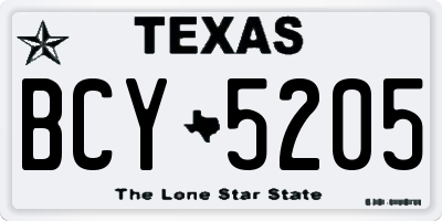 TX license plate BCY5205